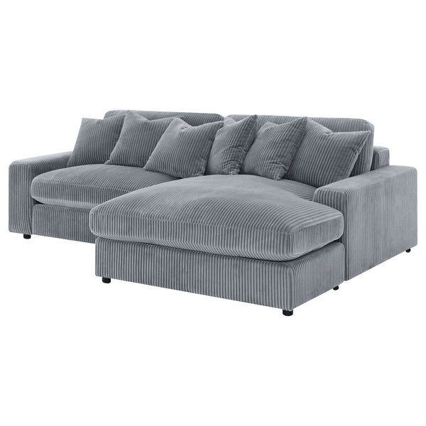 Blaine Upholstered Reversible Chaise Sectional Sofa Fog