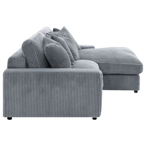 Blaine Upholstered Reversible Chaise Sectional Sofa Fog