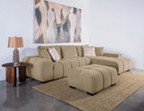 Octavia Upholstered Sectional Chaise Sofa Camel | Beige | Camel | 509961