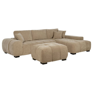 Octavia Upholstered Sectional Chaise Sofa Camel