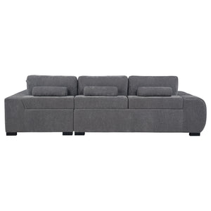 Octavia Upholstered Sectional Chaise Sofa Charcoal Grey