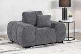 Octavia Upholstered Track Arm Accent Chair Charcoal Grey | Grey | Charcoal Grey | 509967