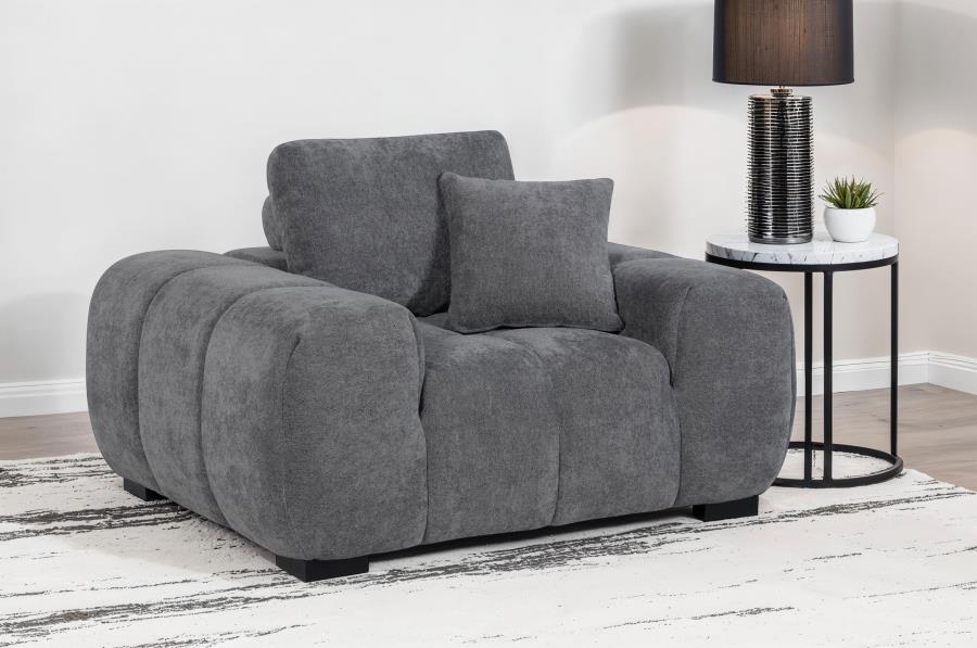 Octavia Upholstered Track Arm Accent Chair Charcoal Grey | Grey | Charcoal Grey | 509967