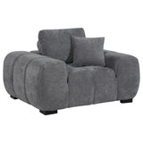 Octavia Upholstered Track Arm Accent Chair Charcoal Grey | Grey | Charcoal Grey | 509967