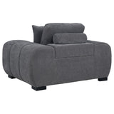 Octavia Upholstered Track Arm Accent Chair Charcoal Grey | Grey | Charcoal Grey | 509967
