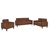 Bowen II 3-piece Fabric Upholstered Track Arm Sofa Set Rust | Orange | Rust | 509971-S3