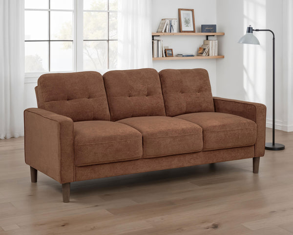 Bowen II Fabric Upholstered Track Arm Sofa Rust
