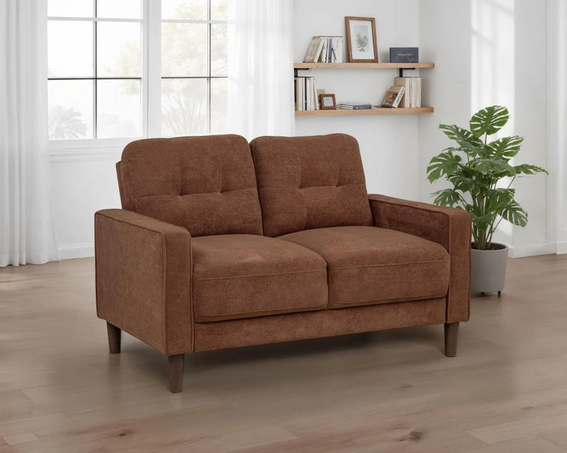 Bowen II Fabric Upholstered Track Arm Loveseat Rust