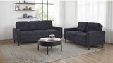 Bowen II 2-piece Upholstered Track Arm Sofa Set Steel Grey | Full | Grey | Steel Grey | 509981-S2