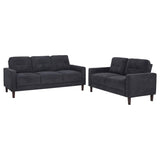 Bowen II 2-piece Upholstered Track Arm Sofa Set Steel Grey | Full | Grey | Steel Grey | 509981-S2
