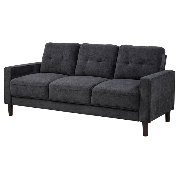 Bowen II Fabric Upholstered Track Arm Sofa Steel Grey