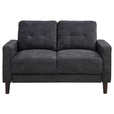 Bowen II Fabric Upholstered Track Arm Loveseat Steel Grey | Grey | Steel Grey | 509982