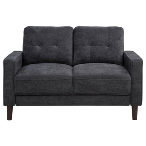 Bowen II Fabric Upholstered Track Arm Loveseat Steel Grey