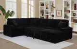 Devonshire Sleeper Sectional Sofa Storage Chaise Black | King | Black | 511049