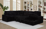 Devonshire Sleeper Sectional Sofa Storage Chaise Black | King | Black | 511049