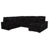 Devonshire Sleeper Sectional Sofa Storage Chaise Black | King | Black | 511049
