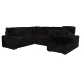 Devonshire Sleeper Sectional Sofa Storage Chaise Black | King | Black | 511049