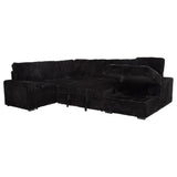 Devonshire Sleeper Sectional Sofa Storage Chaise Black | King | Black | 511049