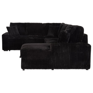 Devonshire Sleeper Sectional Sofa Storage Chaise Black