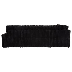 Devonshire Sleeper Sectional Sofa Storage Chaise Black