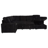 Devonshire Sleeper Sectional Sofa Storage Chaise Black | King | Black | 511049