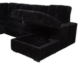 Devonshire Sleeper Sectional Sofa Storage Chaise Black | King | Black | 511049