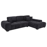 Octavia Upholstered Sectional Chaise Sofa Black | King | Black | 511061