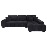 Octavia Upholstered Sectional Chaise Sofa Black | King | Black | 511061