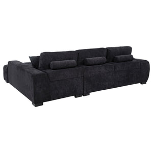 Octavia Upholstered Sectional Chaise Sofa Black