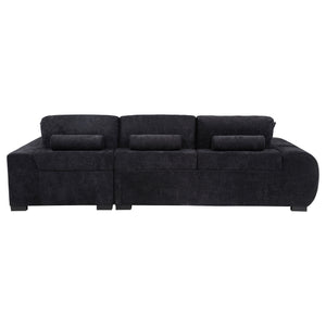 Octavia Upholstered Sectional Chaise Sofa Black