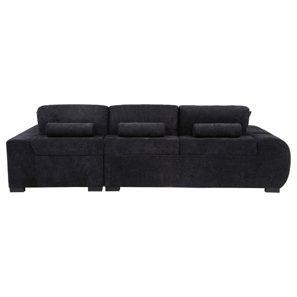 Octavia Upholstered Sectional Chaise Sofa Black