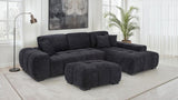 Octavia Upholstered Sectional Chaise Sofa Black | King | Black | 511061