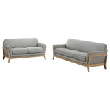 Vaughn 2-piece Fabric Upholstered Flared Arm Sofa Set Grey | Full | Grey | 511071-S2