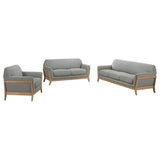 Vaughn 3-piece Fabric Upholstered Flared Arm Sofa Set Grey | Grey | 511071-S3
