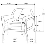 Vaughn 3-piece Fabric Upholstered Flared Arm Sofa Set Grey | Grey | 511071-S3