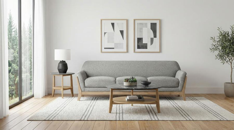 Vaughn Fabric Upholstered Flared Arm Sofa Grey
