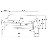 Vaughn Fabric Upholstered Flared Arm Sofa Grey | Grey | 511071