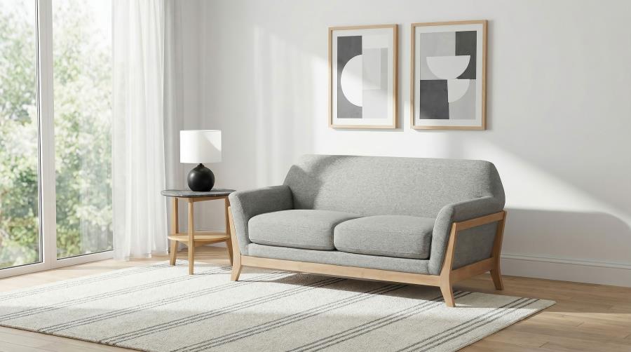 Vaughn Fabric Upholstered Flared Arm Loveseat Grey | Grey | 511072