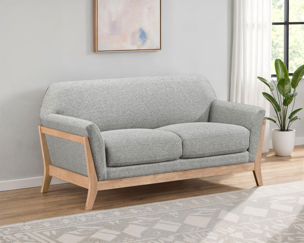 Vaughn Fabric Upholstered Flared Arm Loveseat Grey