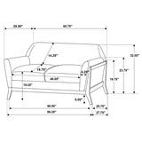 Vaughn Fabric Upholstered Flared Arm Loveseat Grey | Grey | 511072