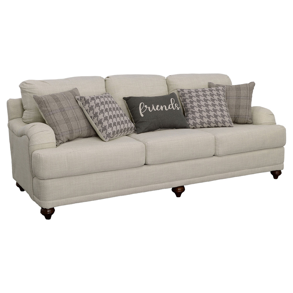 Glenn Upholstered English Arm Sofa Light Grey and Grey