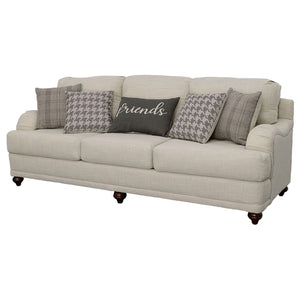 Glenn Upholstered English Arm Sofa Light Grey and Grey