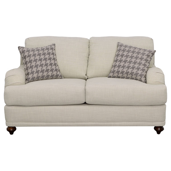 Glenn Upholstered English Arm Loveseat Light Grey and Grey