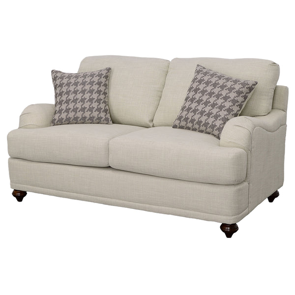 Glenn Upholstered English Arm Loveseat Light Grey and Grey