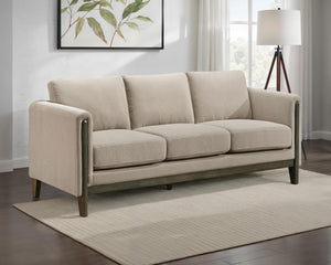 Islington Fabric Upholstered Panel Arm Sofa Taupe
