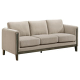 Islington Fabric Upholstered Panel Arm Sofa Taupe | Beige | Taupe | 511101