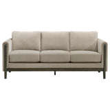 Islington Fabric Upholstered Panel Arm Sofa Taupe | Beige | Taupe | 511101