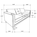 Islington Fabric Upholstered Panel Arm Sofa Taupe | Beige | Taupe | 511101