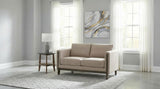 Islington Fabric Upholstered Panel Arm Loveseat Taupe | Full | Beige | Taupe | 511102
