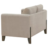 Islington Fabric Upholstered Panel Arm Loveseat Taupe | Full | Beige | Taupe | 511102